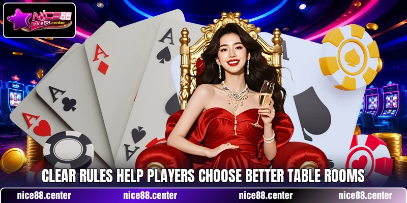Clear rules help players choose better table rooms Clear rules help players choose better table rooms