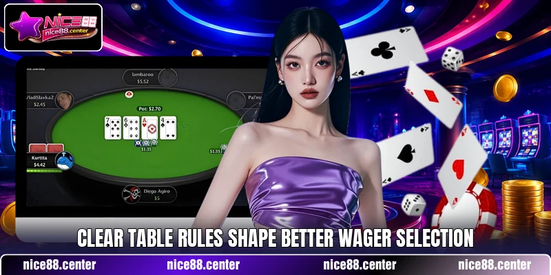 Clear table rules shape better wager selection Clear table rules shape better wager selection