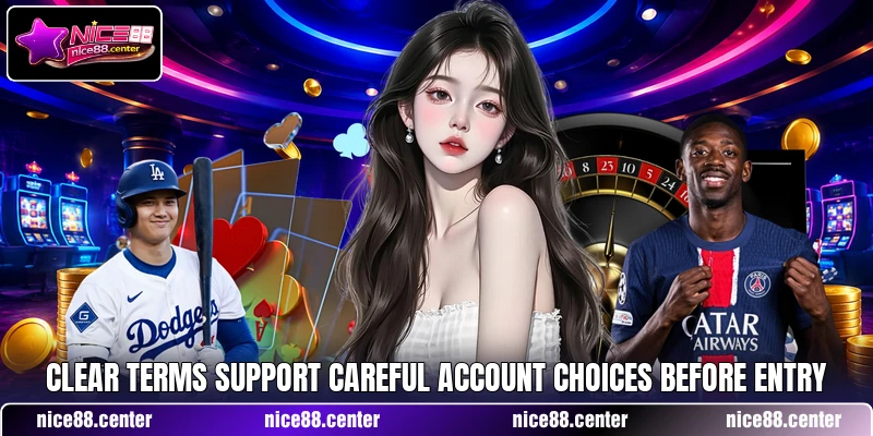 Clear terms support careful account choices before entry