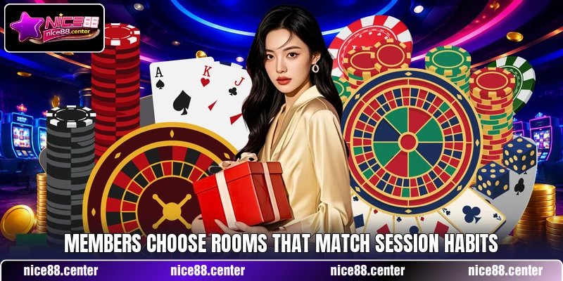 Members choose rooms that match session habits Members choose rooms that match session habits