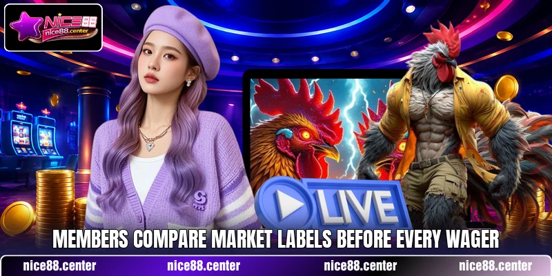 Members compare market labels before every wager