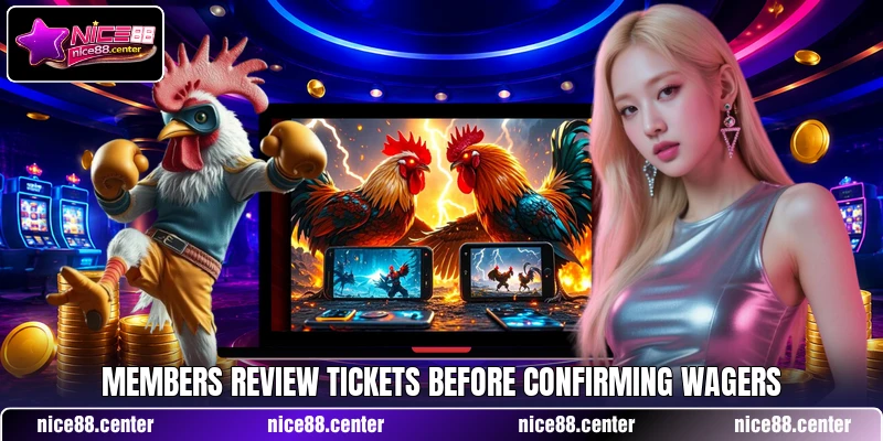 Members review tickets before confirming wagers Members review tickets before confirming wagers
