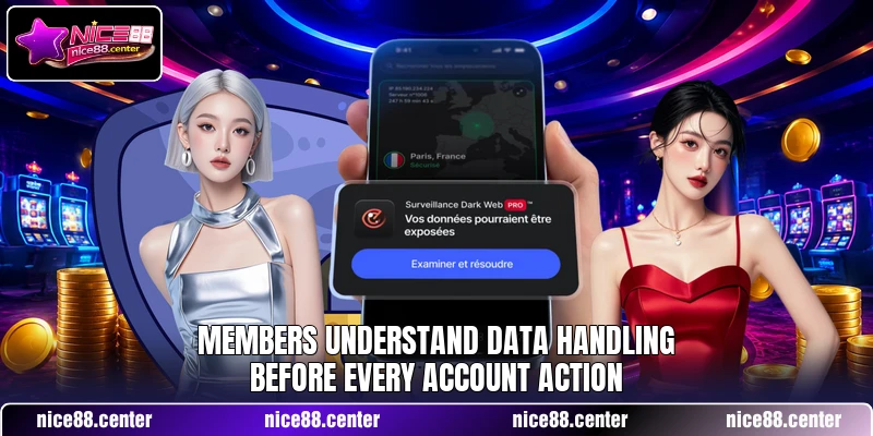 Members understand data handling before every account action Members understand data handling before every account action