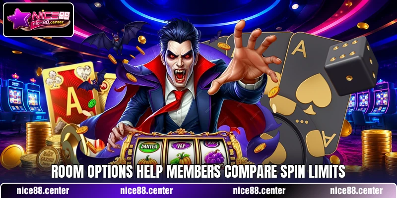Room options help members compare spin limits