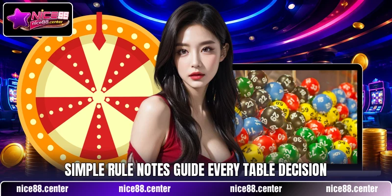 Simple rule notes guide every table decision Simple rule notes guide every table decision
